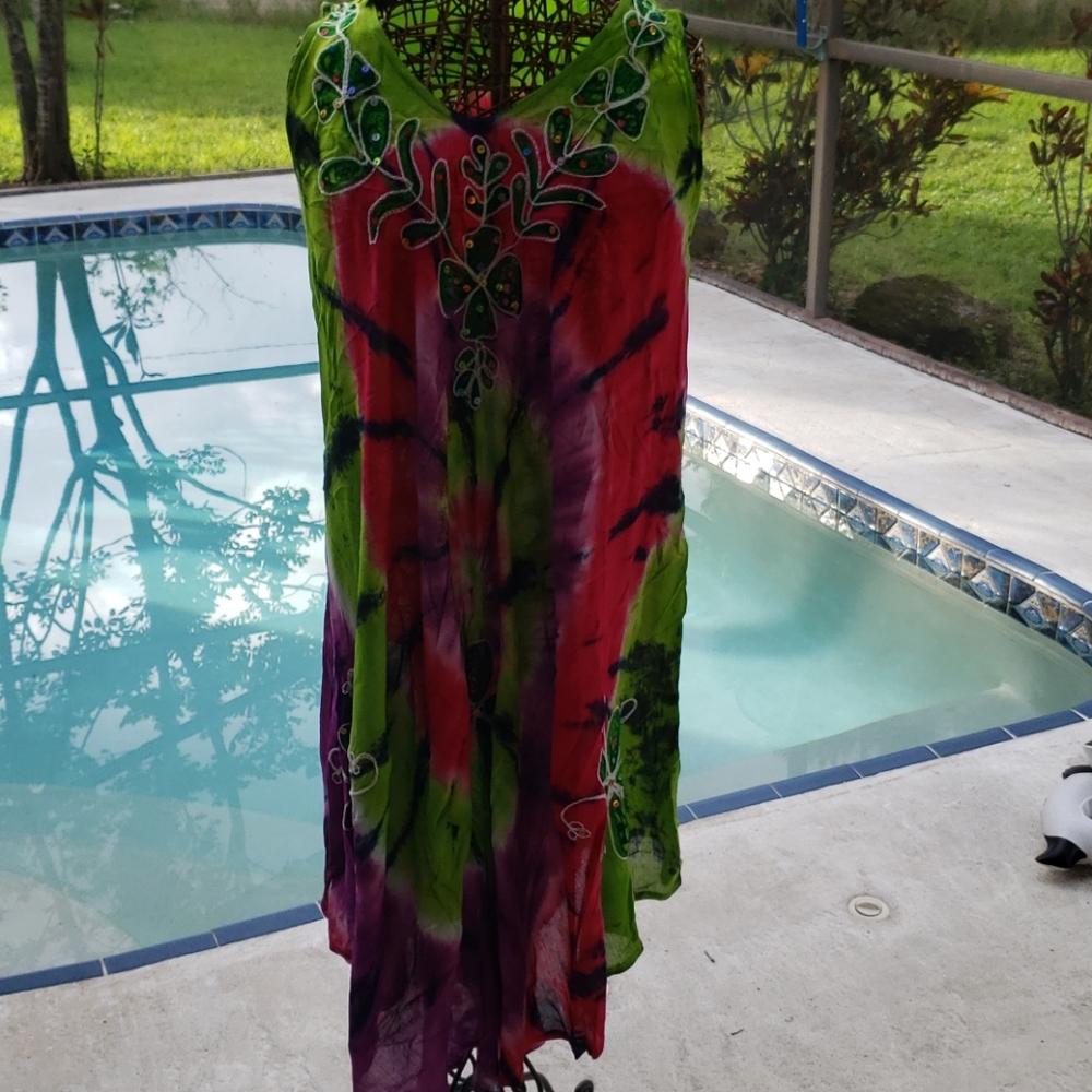 Tye Dye Swim Coverup or Dress - Free Size!